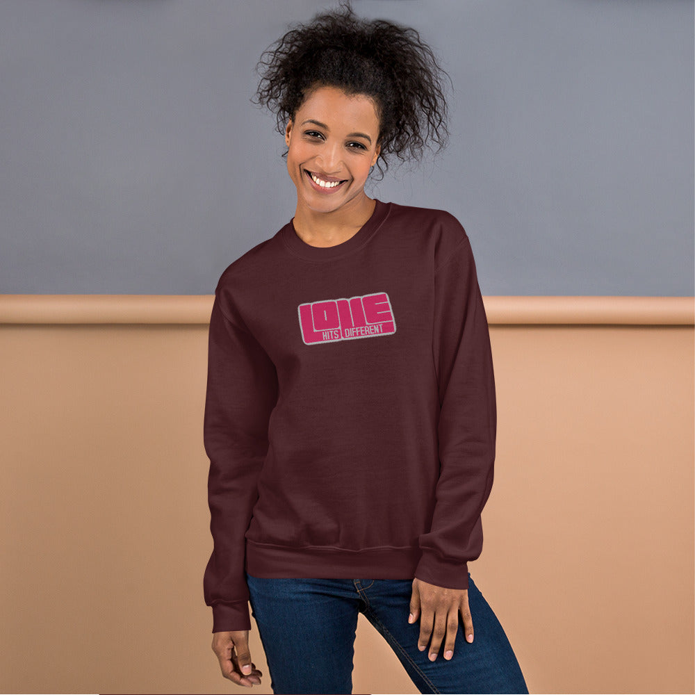 LOVE Women's Sweatshirt - Hits Different Collection