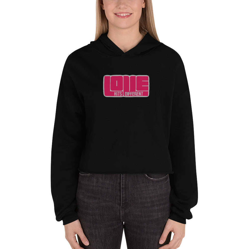 LOVE Crop Hoodie - Hits Different Collection