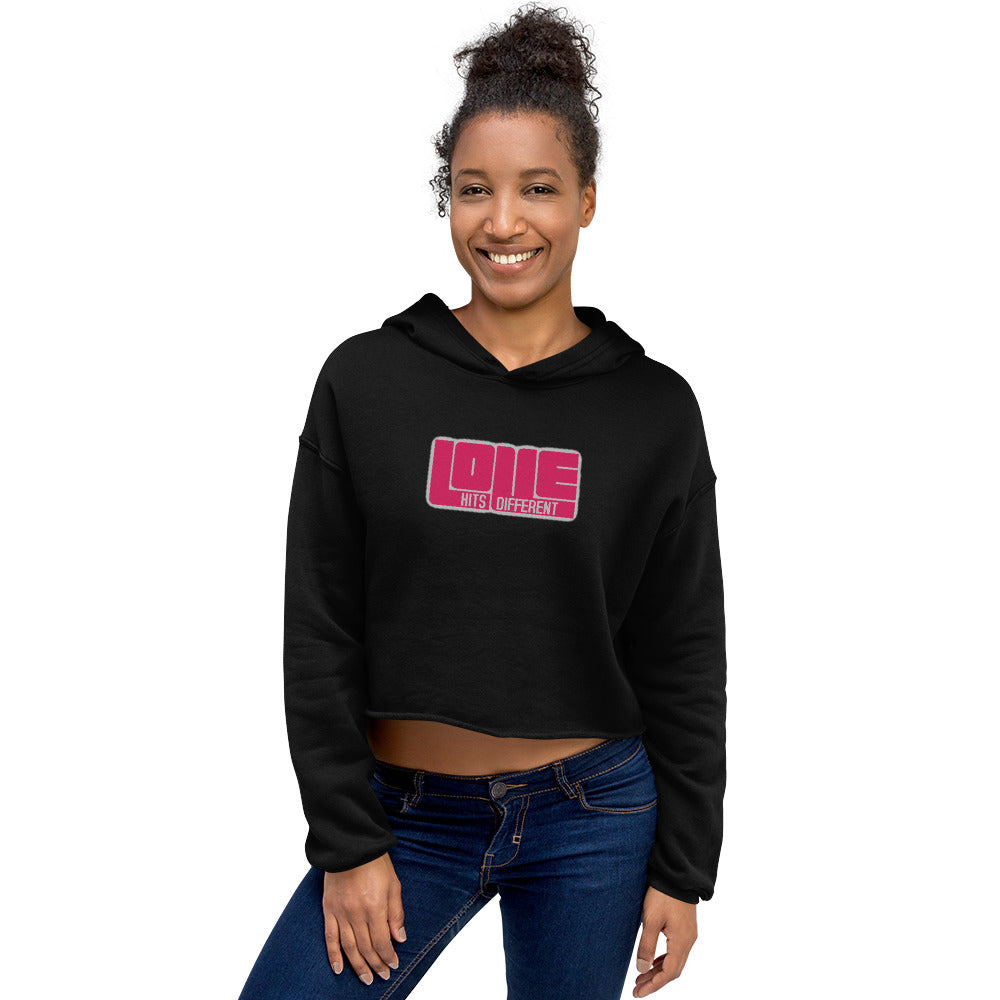 LOVE Crop Hoodie - Hits Different Collection