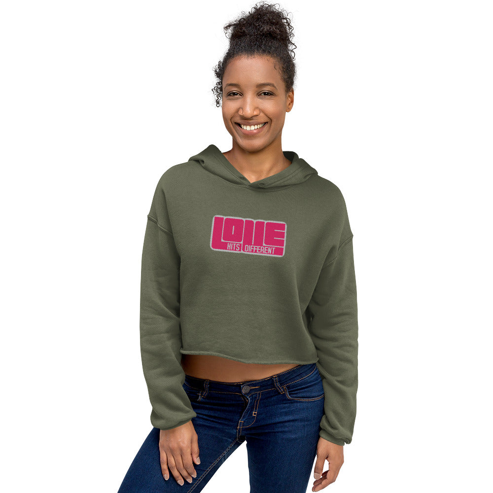 LOVE Crop Hoodie - Hits Different Collection