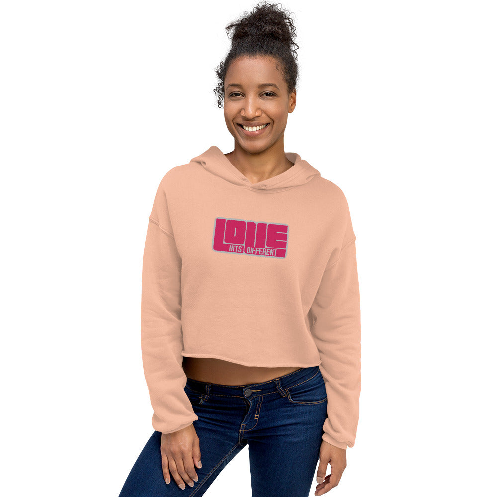 LOVE Crop Hoodie - Hits Different Collection